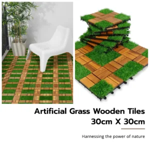 Artificial Grass Wooden Tiles