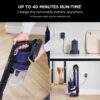 Shark Cordless Stick Vacuum Cleaner with Anti Hair Wrap, Up to 40 mins run-time, Flexible Vacuum Cleaner with Pet Tool, Crevice Tool & Upholstery Tool, Purple IZ202UKT - Image 3