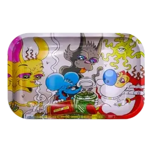 CRAZY CATS METAL ROLLING TRAY