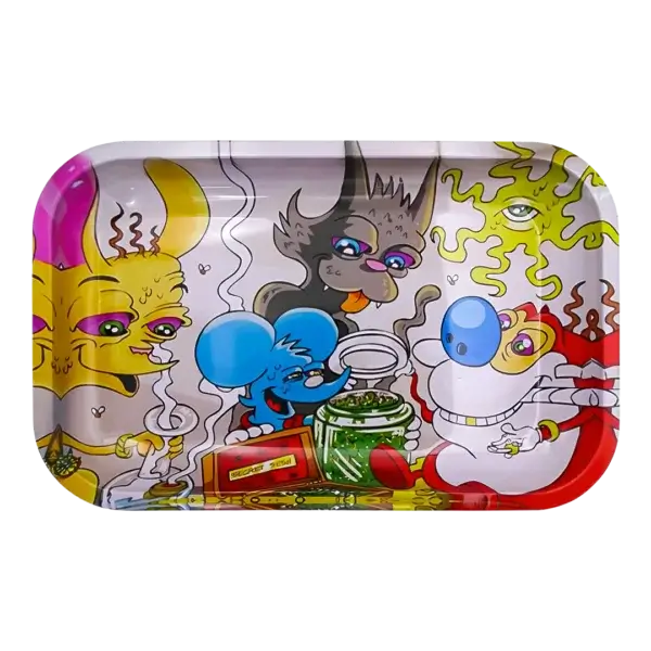 CRAZY CATS METAL ROLLING TRAY
