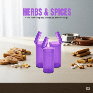 Pop Top 13 Dram Containers – Smell-Proof, Premium, Airtight, Child-Resistant Storage Vials - 50 or 100 Pack