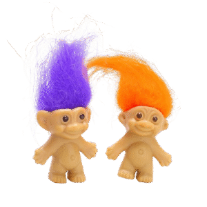 Fat-catz-copy-catz 5x Mini Trolls Figure Dolls – Vintage Style Collectible Toys, Party Favors & Cake Toppers (2cm Tall)
